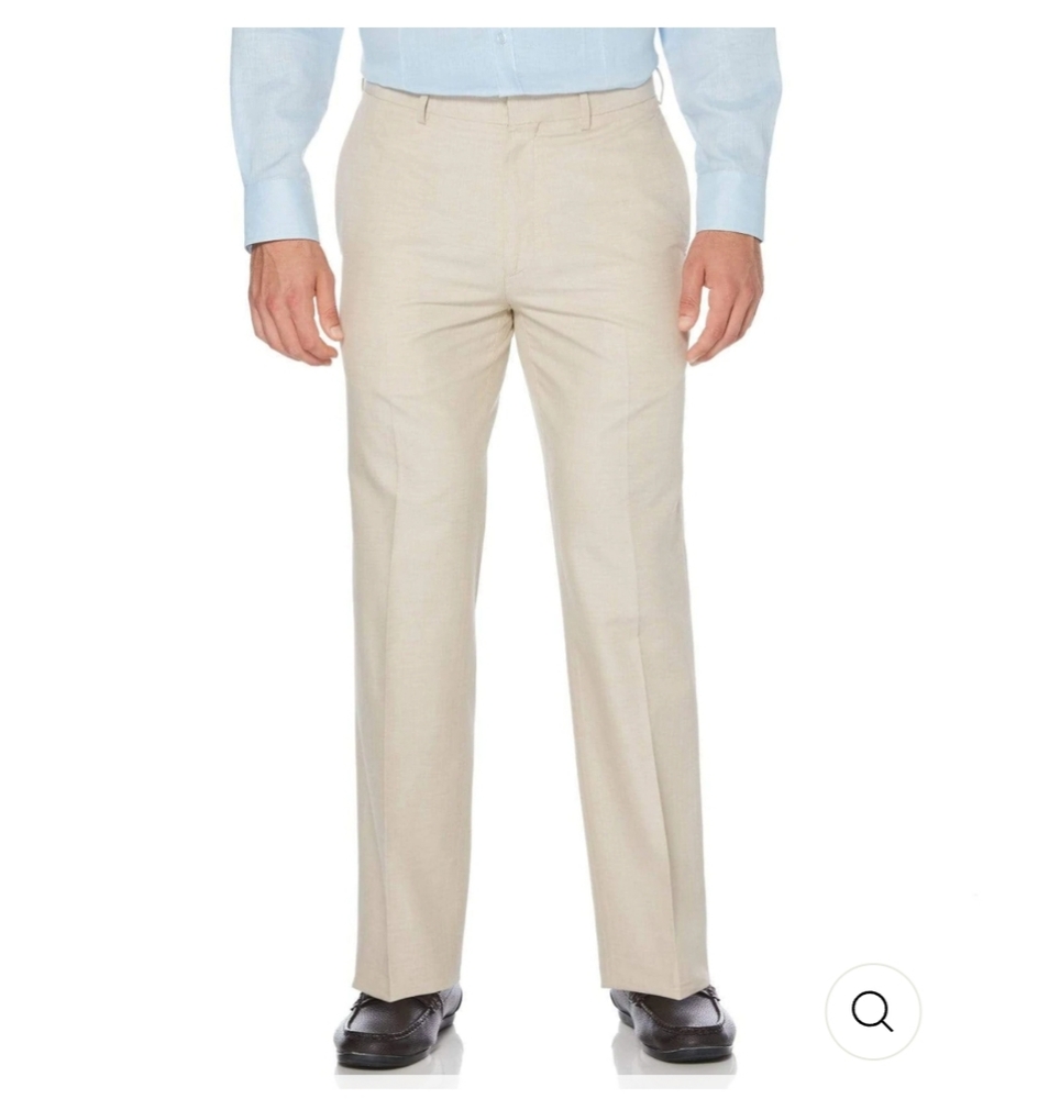 NWT CUBAVERA KHAKIS BIG & TALL COTTON-LINEN FLAT FRONT PANTS SIZE W 50 X L 30